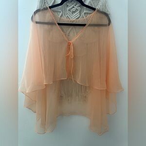 Peach chiffon capelet